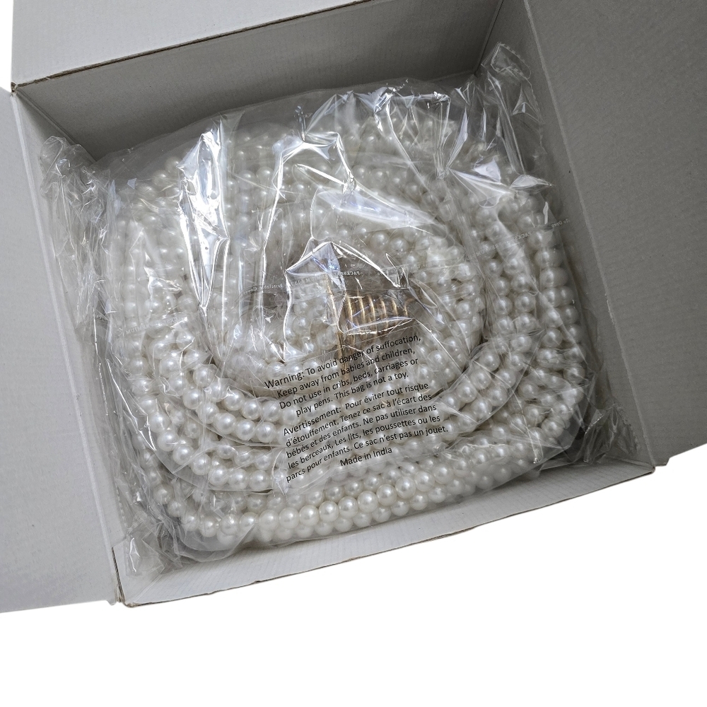 Anthropologie Cascading Pearl Christmas Tree Topper Garland NWT 6.5 Ft - Picture 8 of 8
